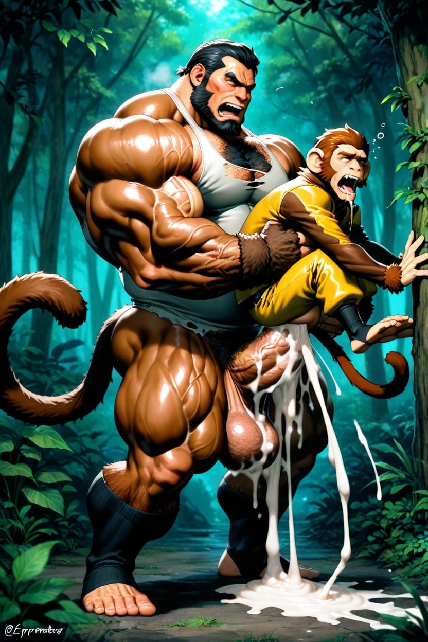 Monkey Fucking Explorer With Pussy, Cock In Pussy, Visage Fatigué Porno IA Gay