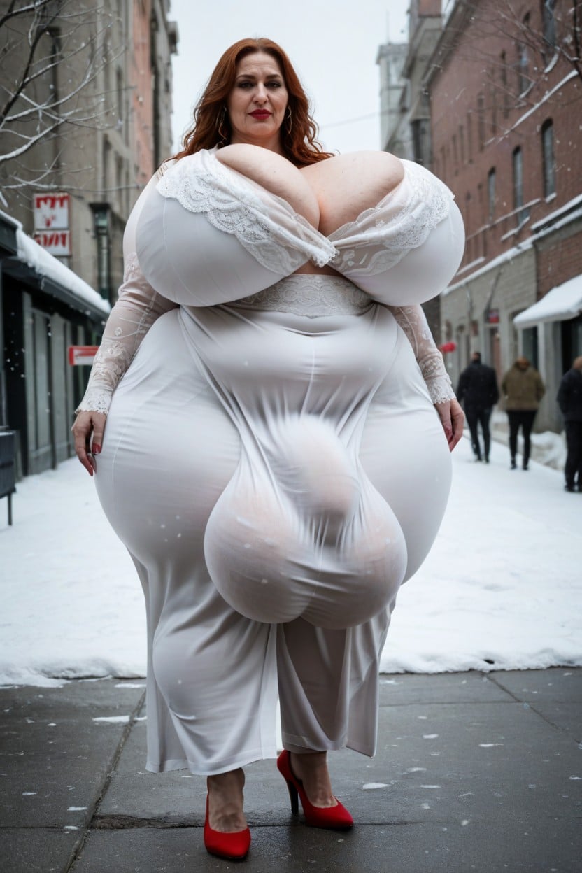 Wide Angle, Extremely Large Ass, Huge Obese Belly AI Porn