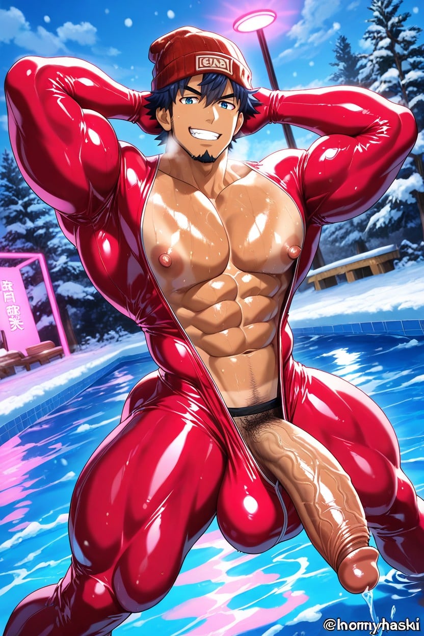 Sweaty, Impossibly Long Hyper Penis, Snow Porno IA Gay