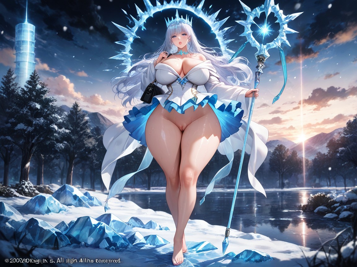 Pleated Tutu, Rounded Very Big Breasts, Rivers Hentai AI Porn