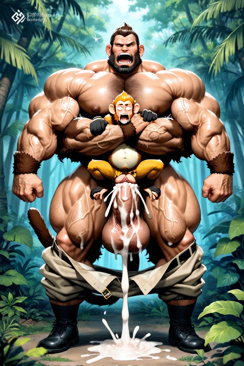 Man Wearing Explorer Clothes, Oversized Muscles, 25+ Porno IA Gay