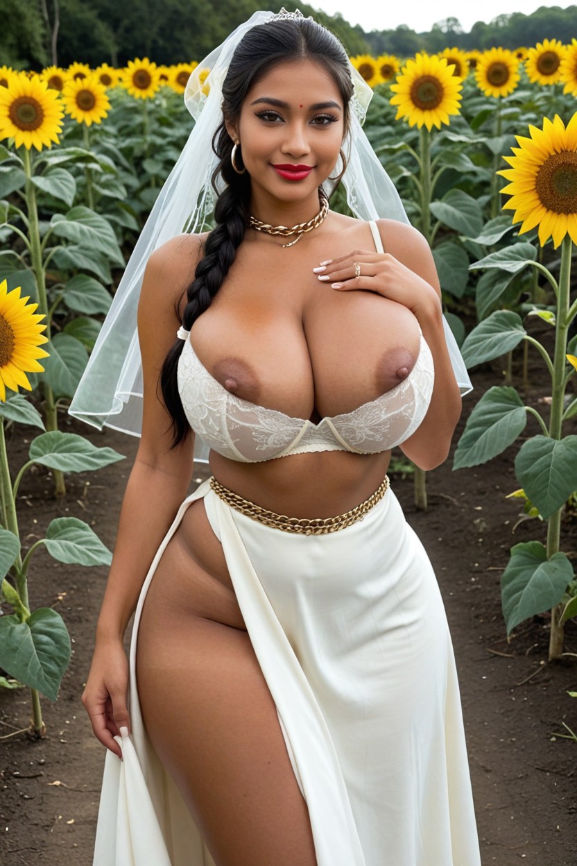 Red Lipstick, Model, Ovel Face Indian AI Porn
