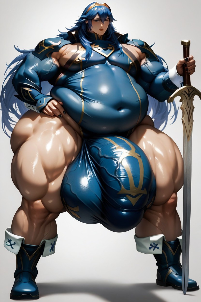 Hyper Thick Chubby Body, Thick Lipstick, Morbidly Obese AI Gay Porn