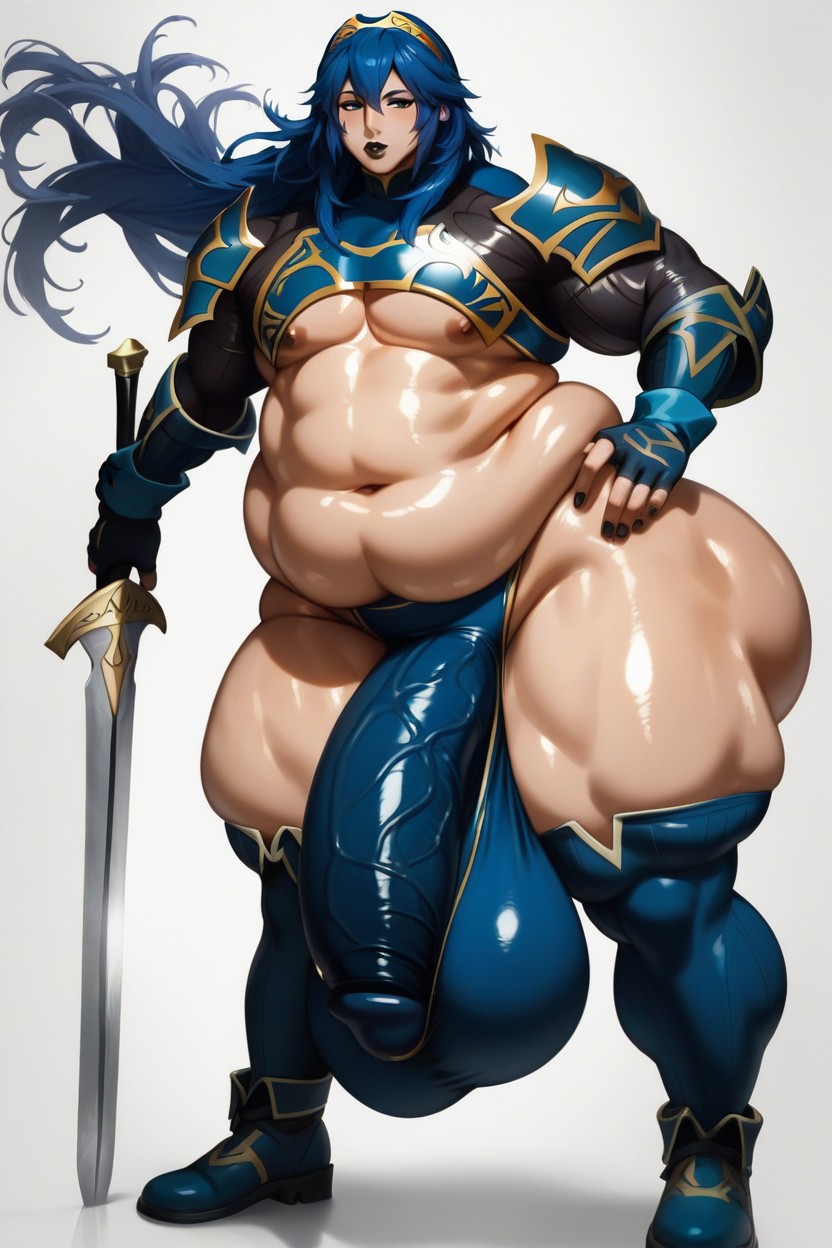 Huge Bubble Butt, Armor, Impossibly Long Veiny Penis Bulge AI Gay Porn