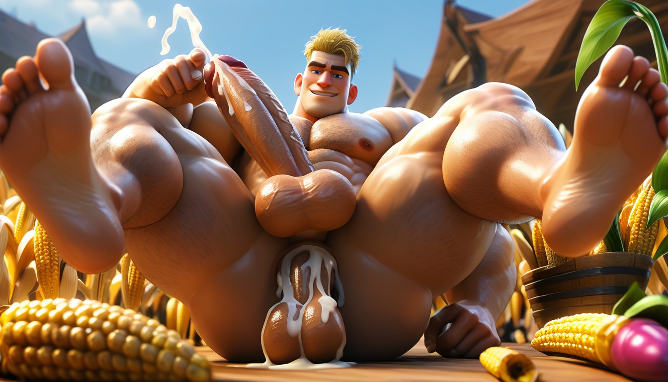 Huge Cock, Corn Field, 안에다 싸다 게이 AI 포르노