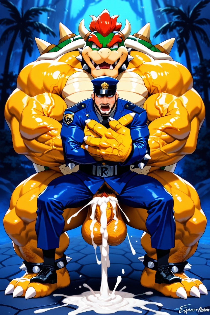 Man Wearing Explorer Clothes, Rolling Eyes, Bigger Than Explorer Man AI Gay Porn