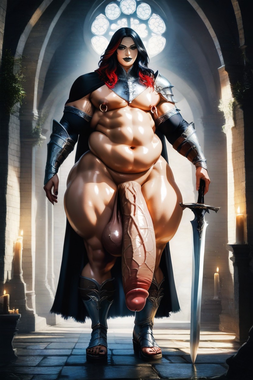 Impossibly Long Veiny Penis, Penis Hanging Down To The Ground, Masculine Body ゲイAIポルノ