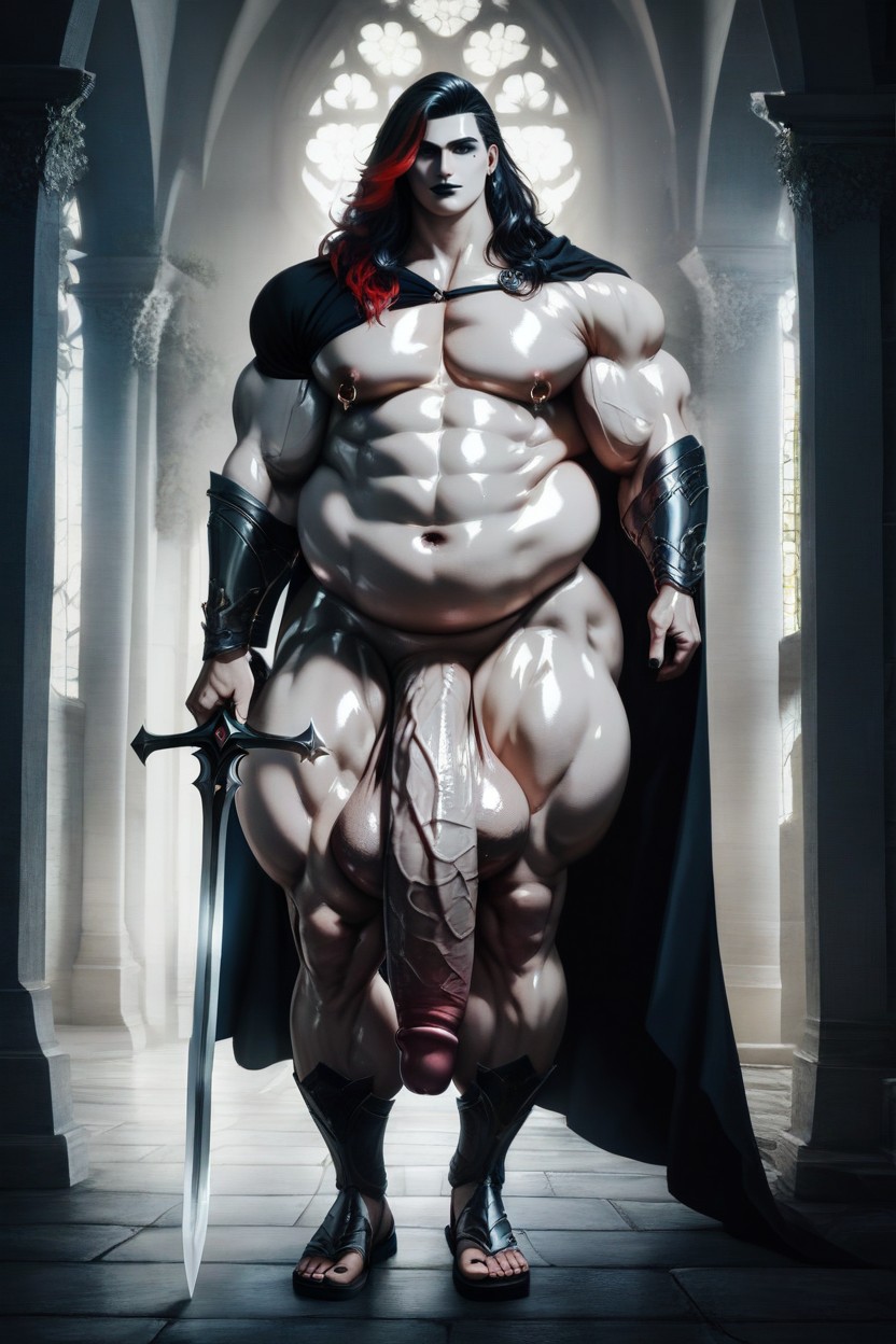 Ambush, Broad Shoulders, Black Cape Pornografia gay com IA