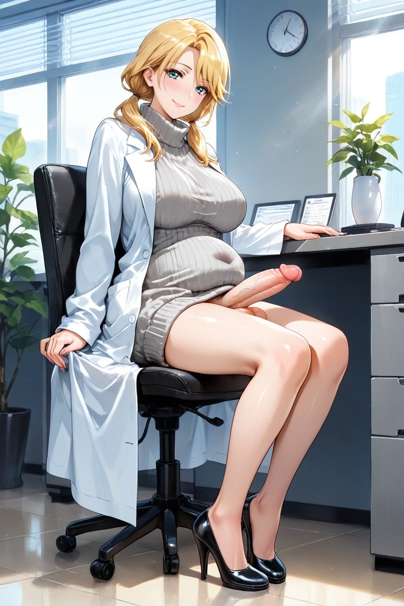 Futanari, Side View, Perfect Skin Hentai AI Porn