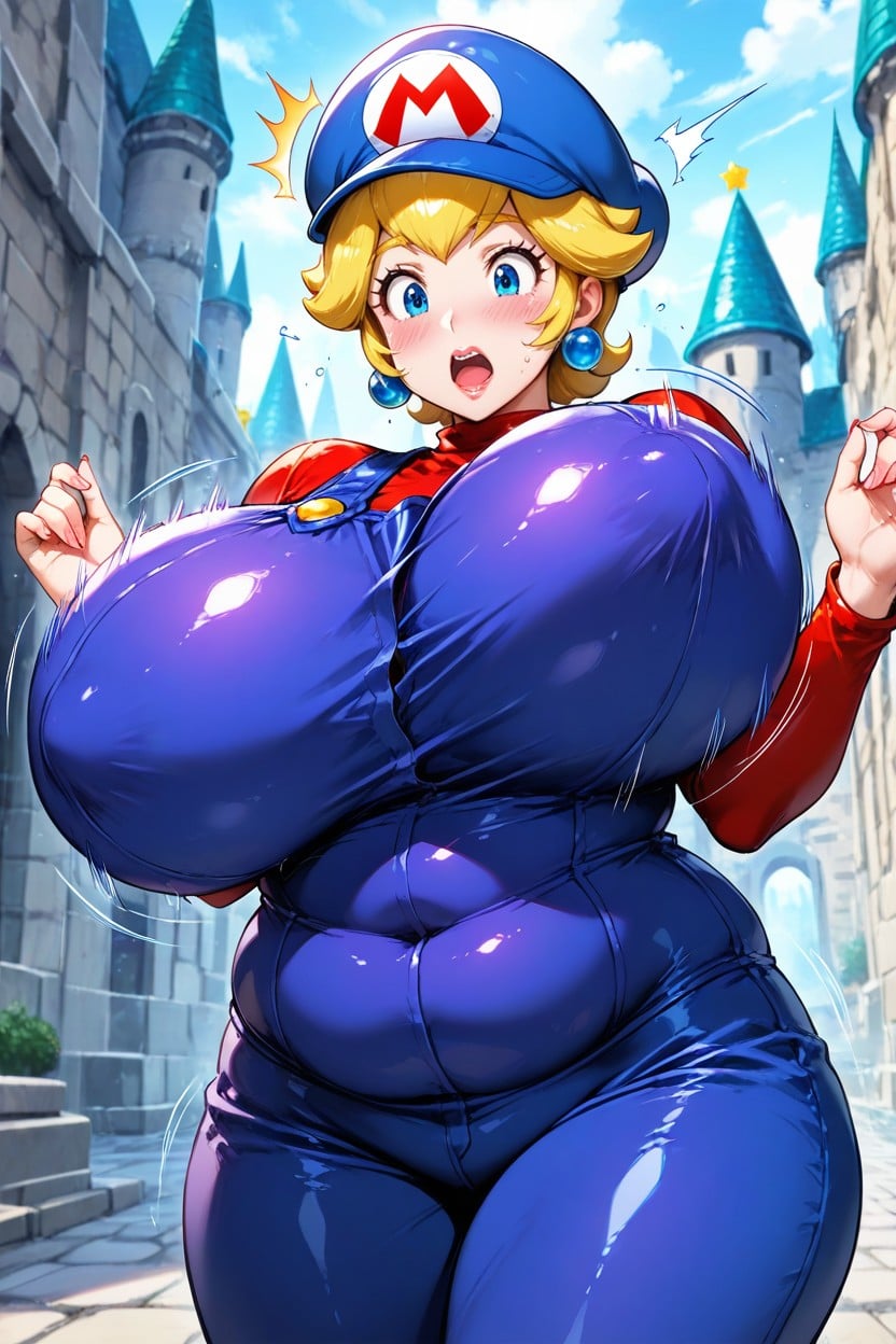 Surprised Face, Mario From Super Mario, Front View AI Porn