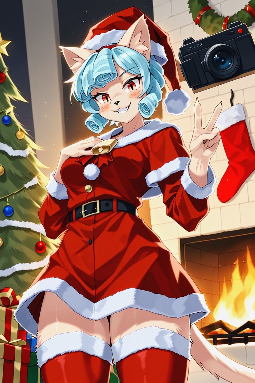 Ponytail, Delicate Shadows, Christmas Tree Furry AI Porn