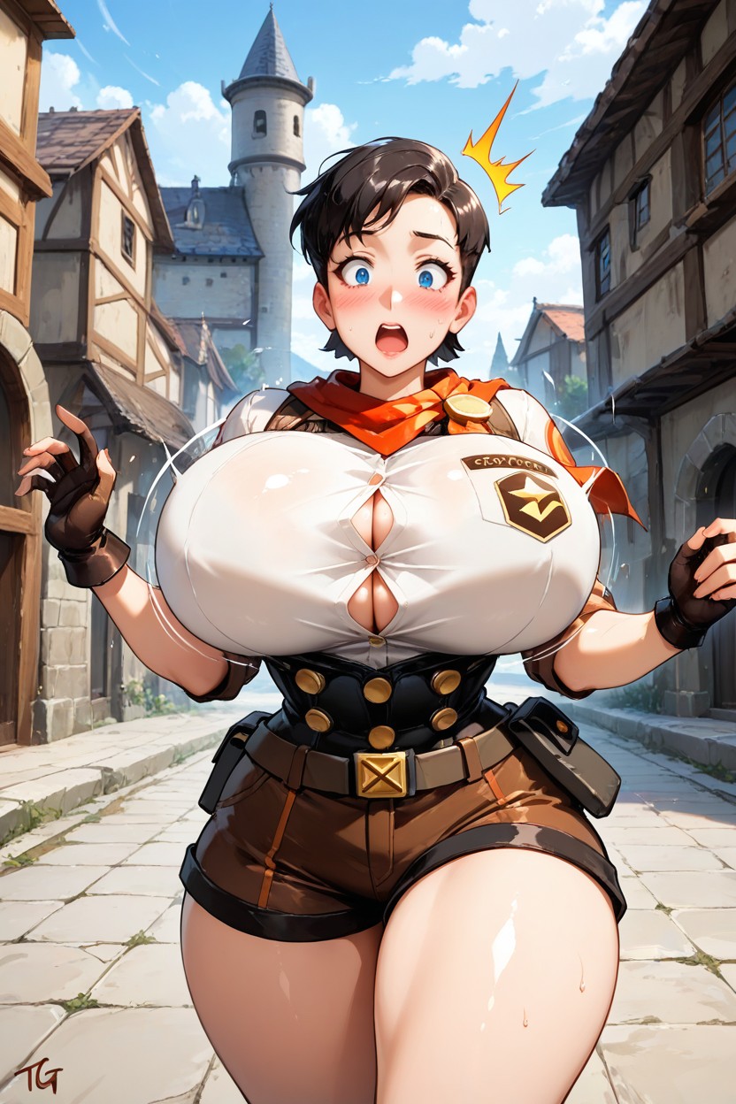 Massive Growing Breasts, Solo, Gender Transformation AI Porn
