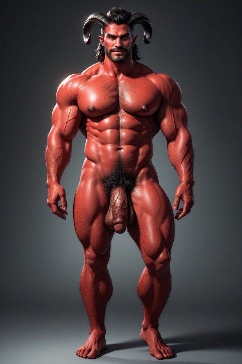 Debout, Confident, Black Porno IA Gay