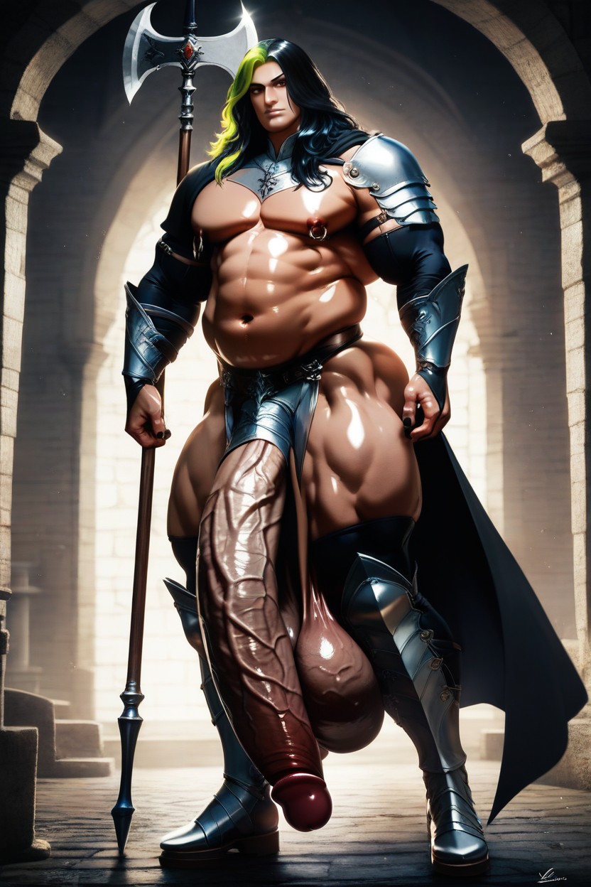 Gigantic Sagging Balls, Dark Eyeliner, Fantasy Castle Setting Porno IA Gay