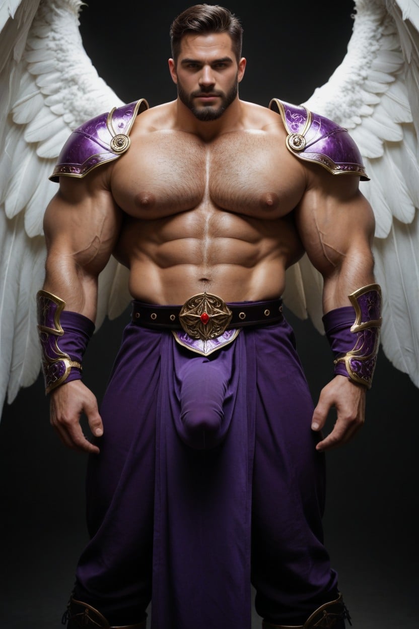 Hyper Nipples, Purple Cock Ring, 黒髪 ゲイAIポルノ