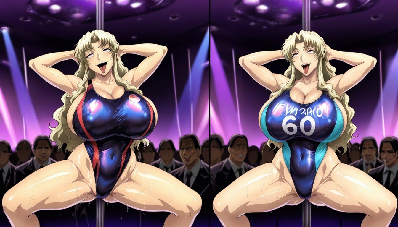 Glossy, Bowlegged Pose, 18+ Hentai AI Porn