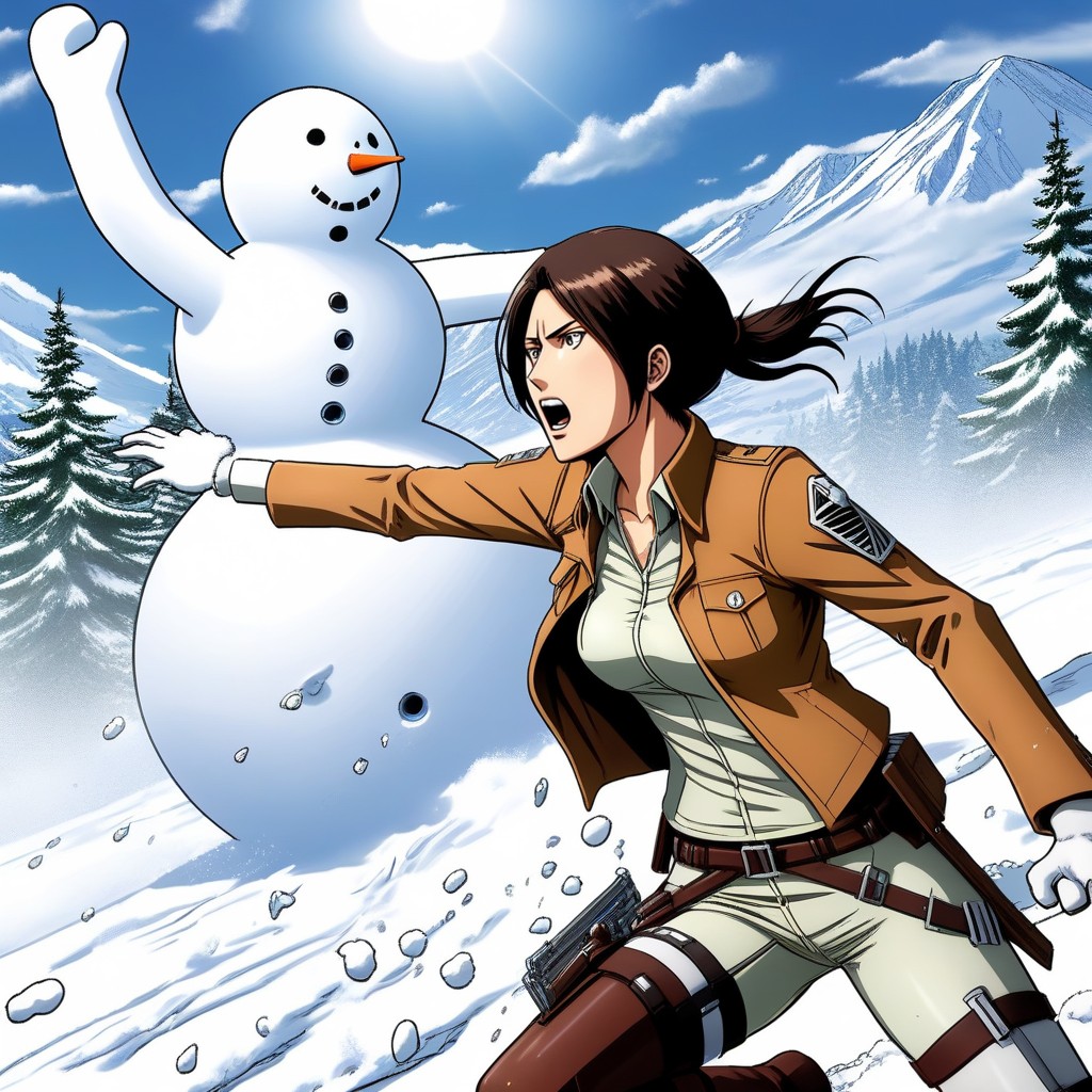 Single Page Comic, Throwing Snowballs, Fairy Tale About Attack On Titan Porno IA