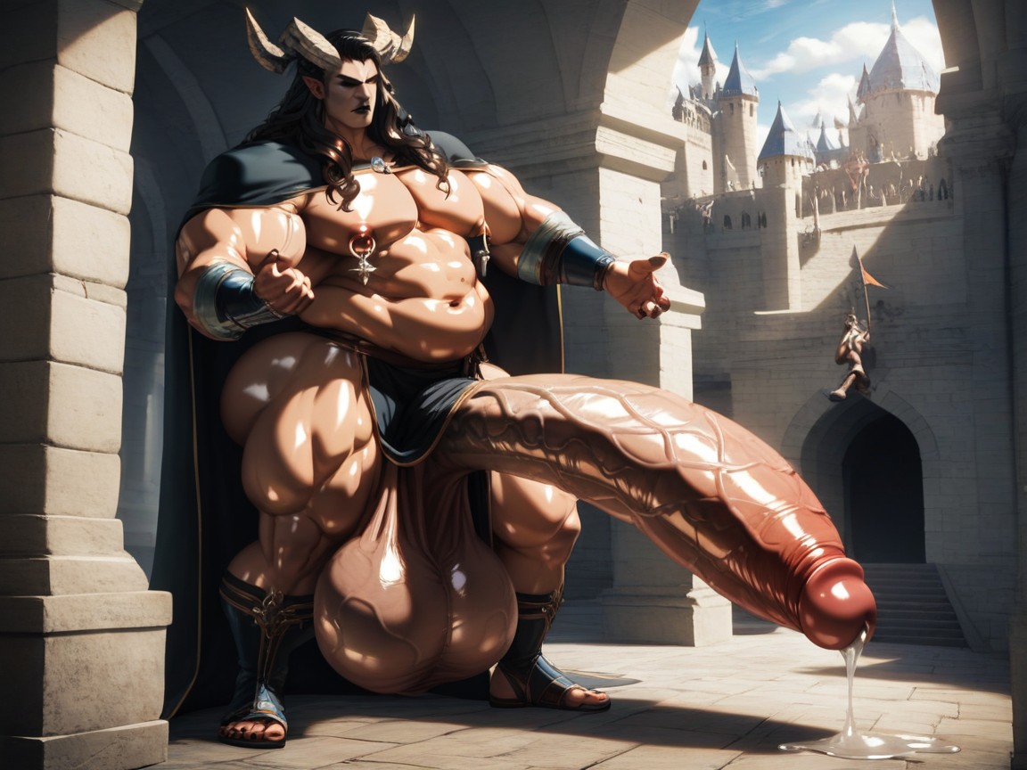Medieval Fantasy Robes, 18+, Gigantic Sagging Balls AI Gay Porn