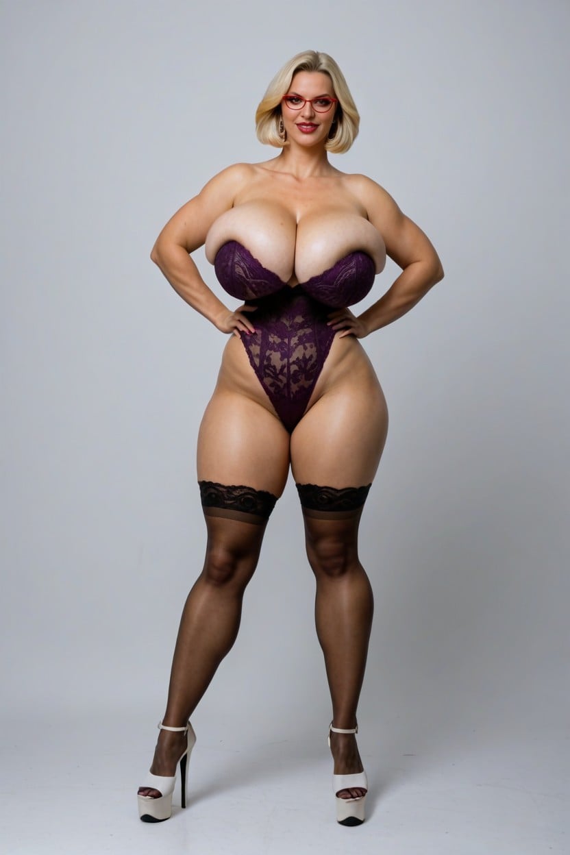 Extremely Huge Tits, Bobcut, Huge Boobs AI Porn