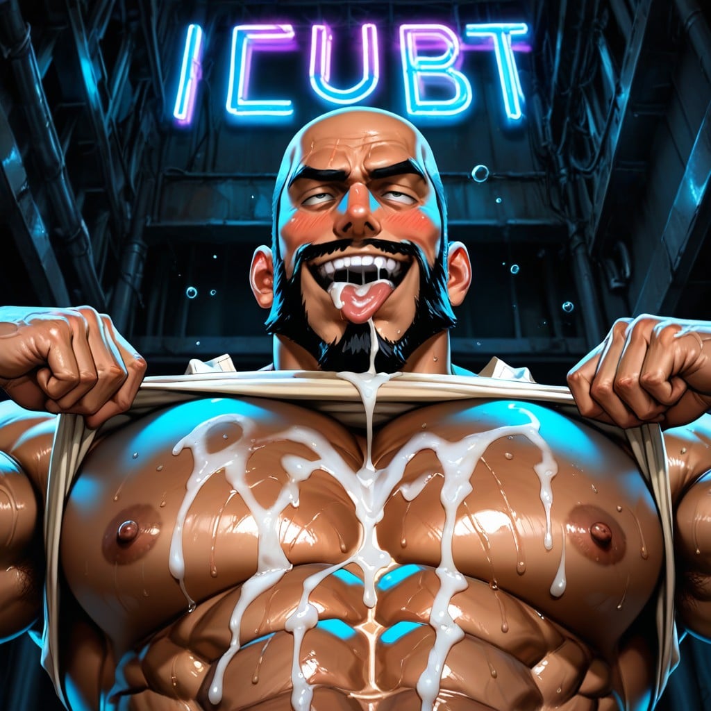 Lift Shirt, Pecs Out, Rolling Eyes AI Gay Porn