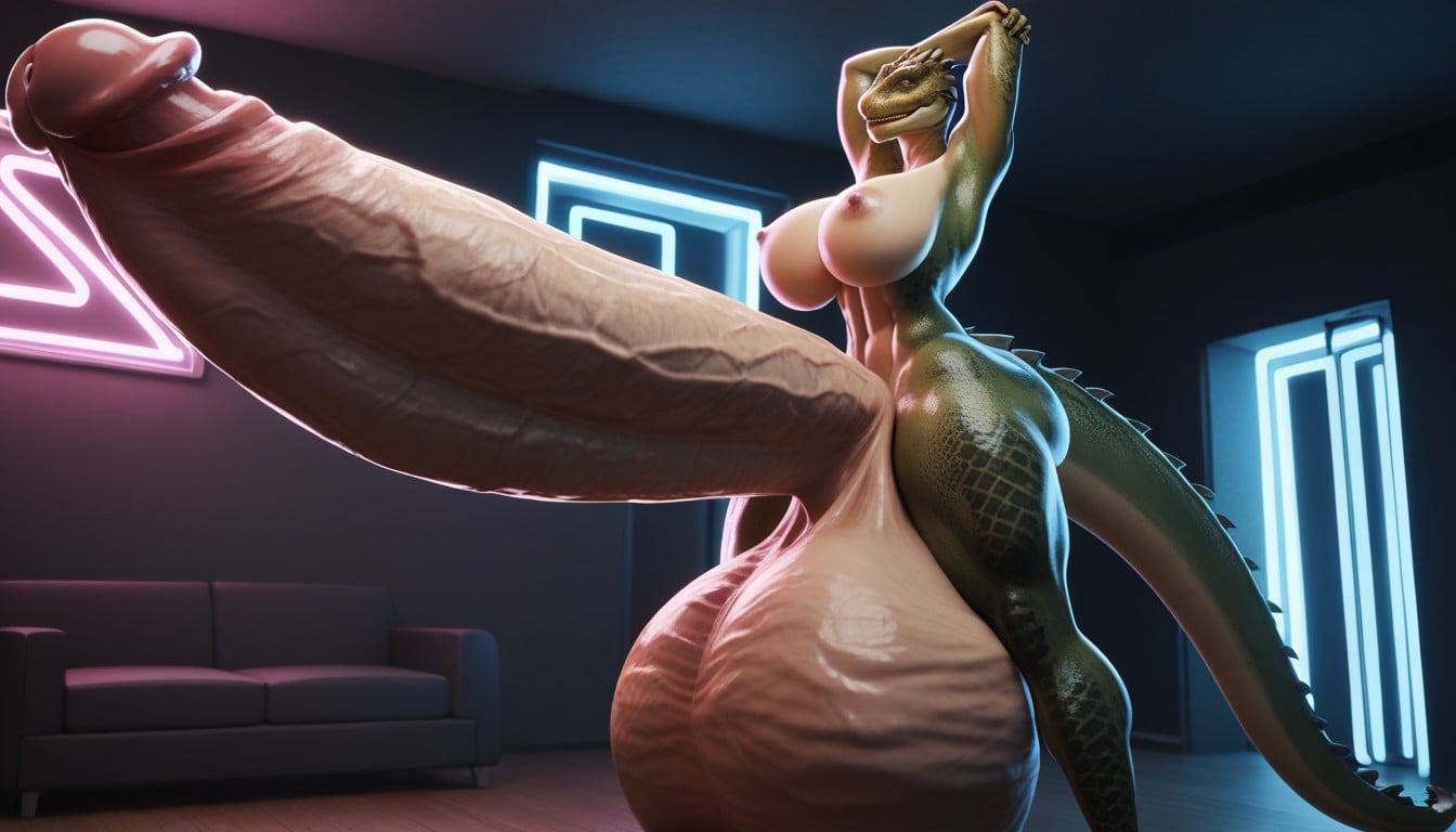 Dominant Futa, Cock Wider Than Her Waist, 18+ AI Porn