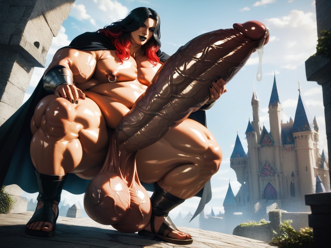 Castle Dungeon, Cheveux Multicolores, Dark Lipstick Porno IA Gay