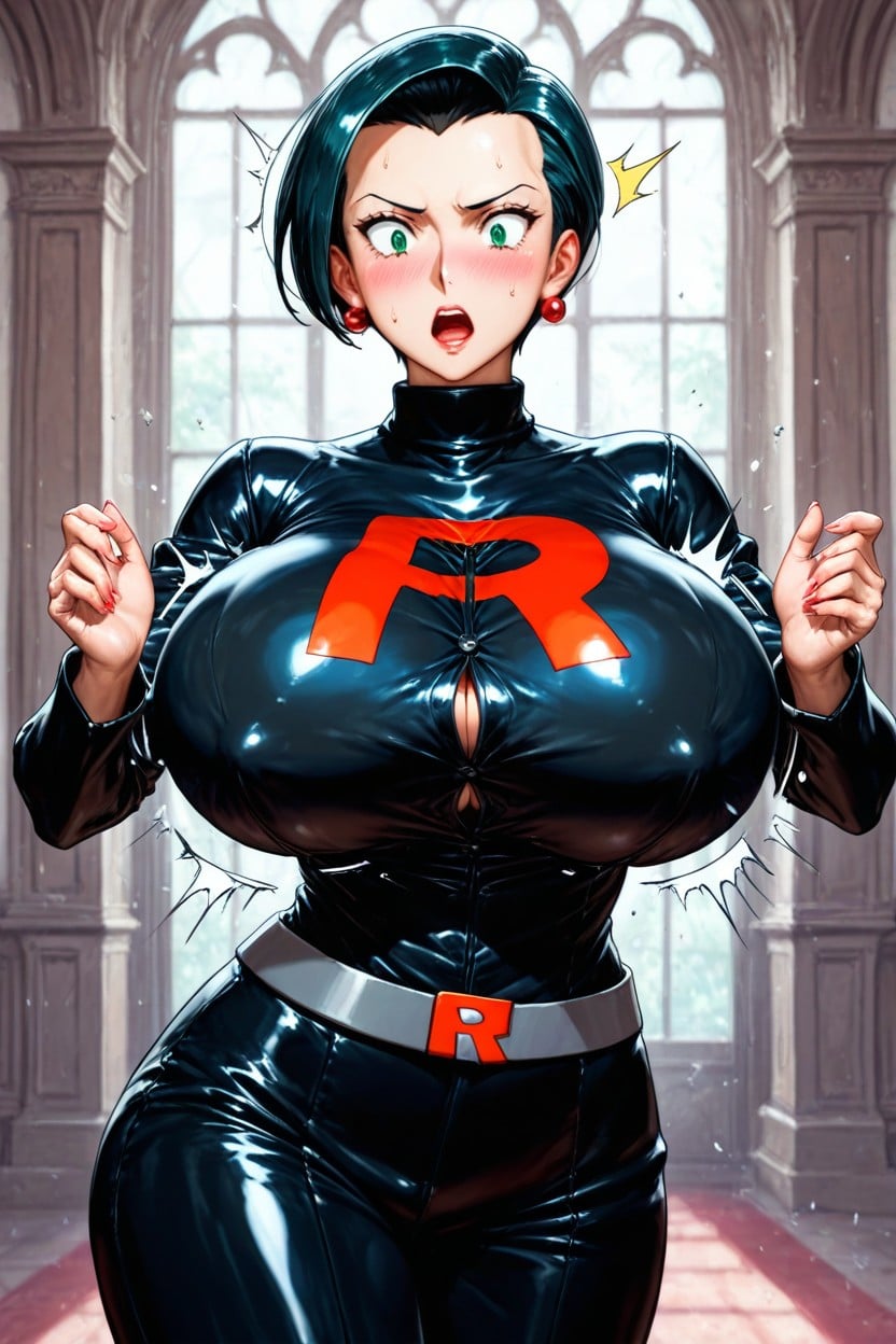 Surprised Face, Man Transforming Into Woman, Colossal Hyper Breasts AI Porn