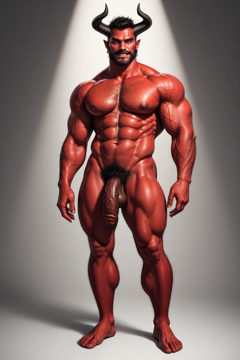 Red Skin, One Devil, Black Horns AI Gay Porn