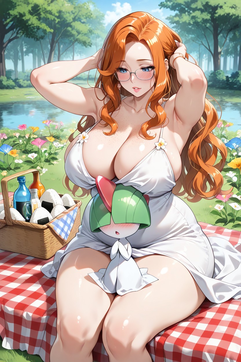 Massive Breast, Knee-length Hem, Tying Up Hair Hentai AI Porn