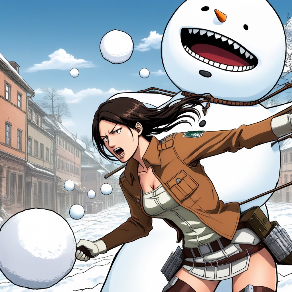 Dynamic Snowball Motions, View From Afar, Side View AI Porn
