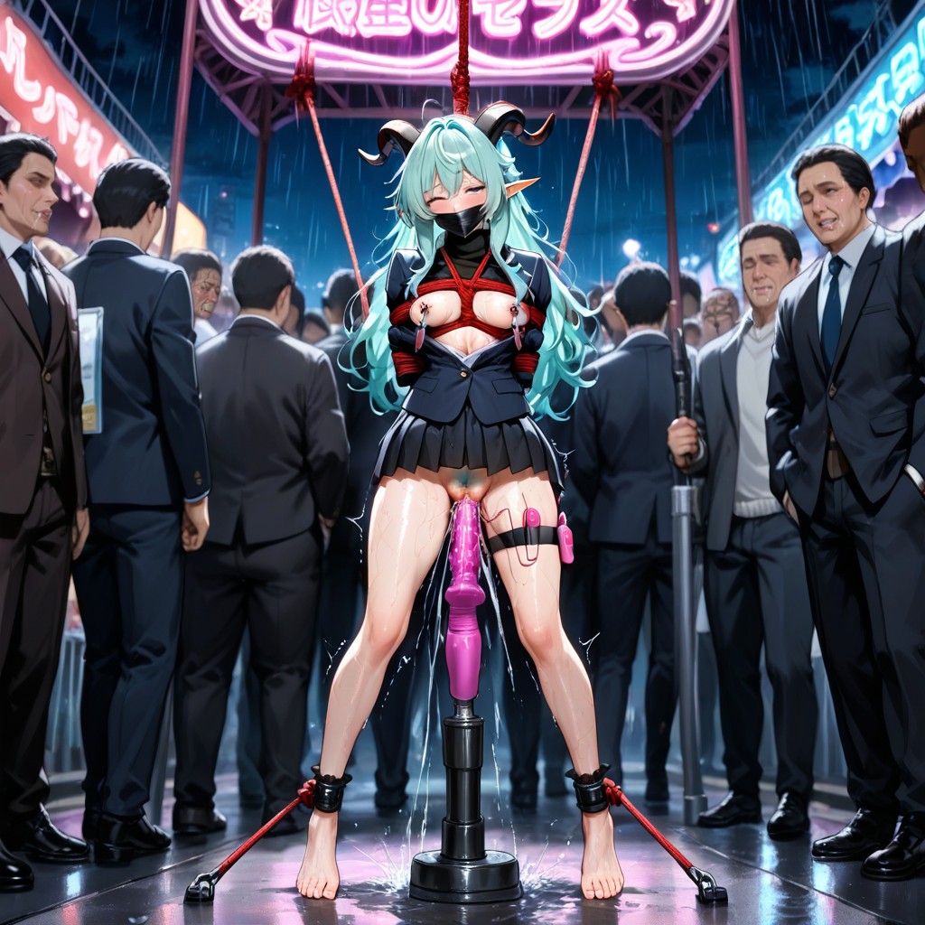 Raining, Full Body, In A Amusement Park Hentai AI Porn
