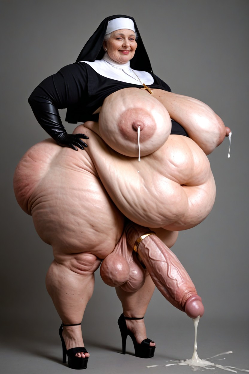 Saggy Balls, Saggy Breasts, Gigantesque Porno IA transsexuelle