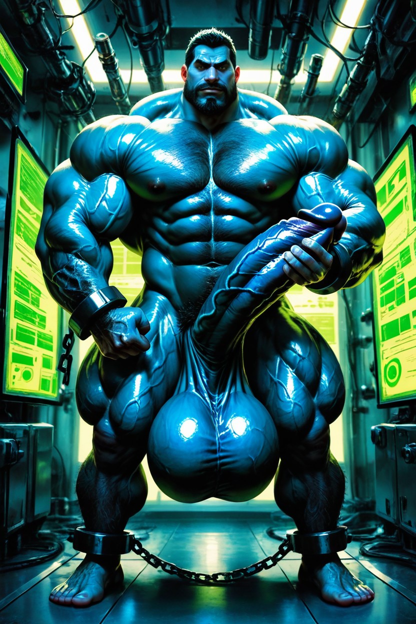 Hyper Penis Growth, Shackles, Muscle Expansion Porno IA Gay