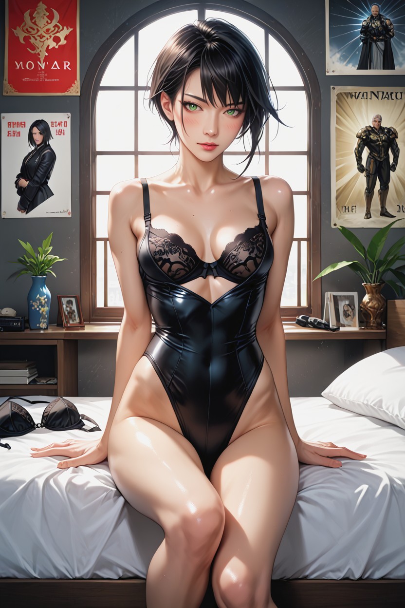 Toys, Very Short Hair, Taking Off Bra Hentai AI Porn