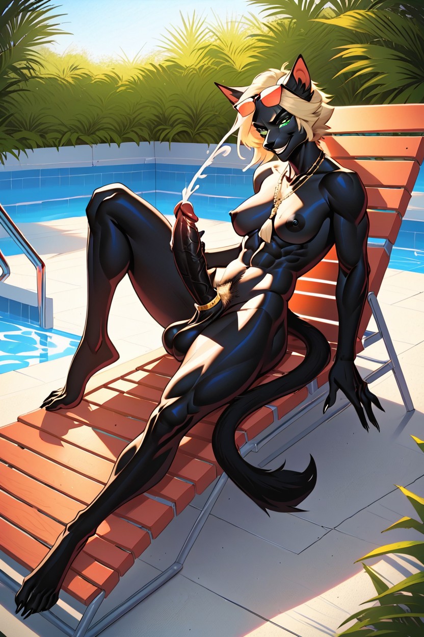 Smirk, Blonde Hair, Blonde Snail Trail Furry AI Porn