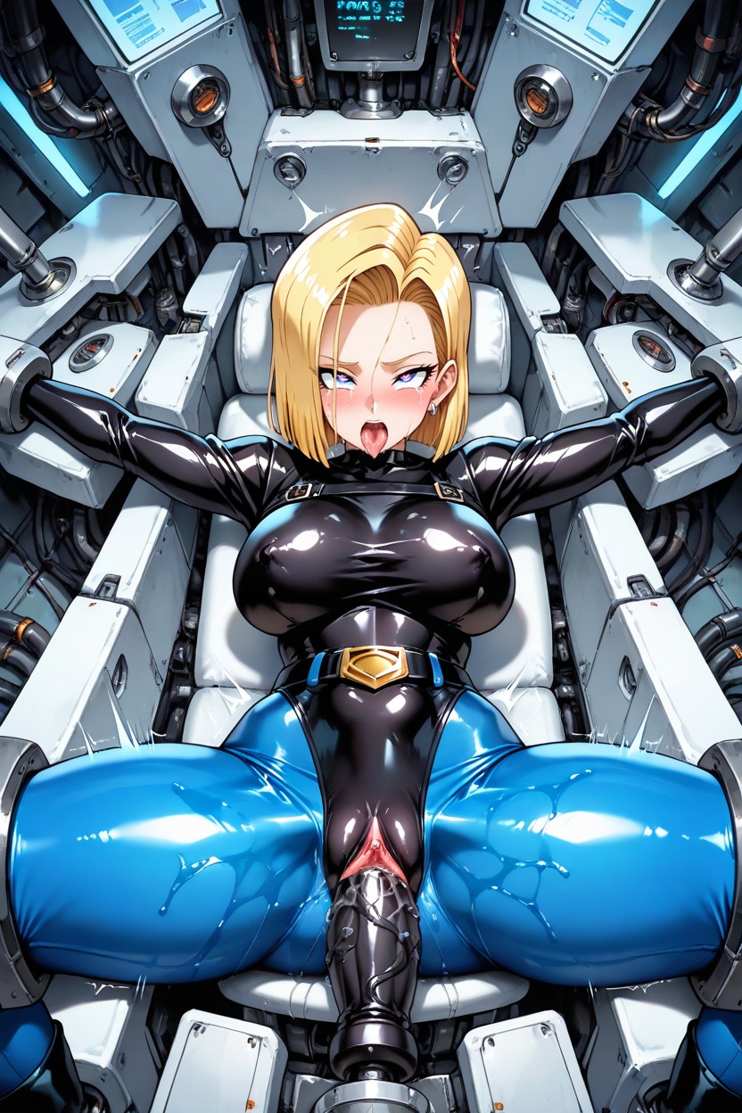 Pinkish Tint Through Material, Machine Sex, Highly Detailed Genitalia Outline Hentai AI Porn