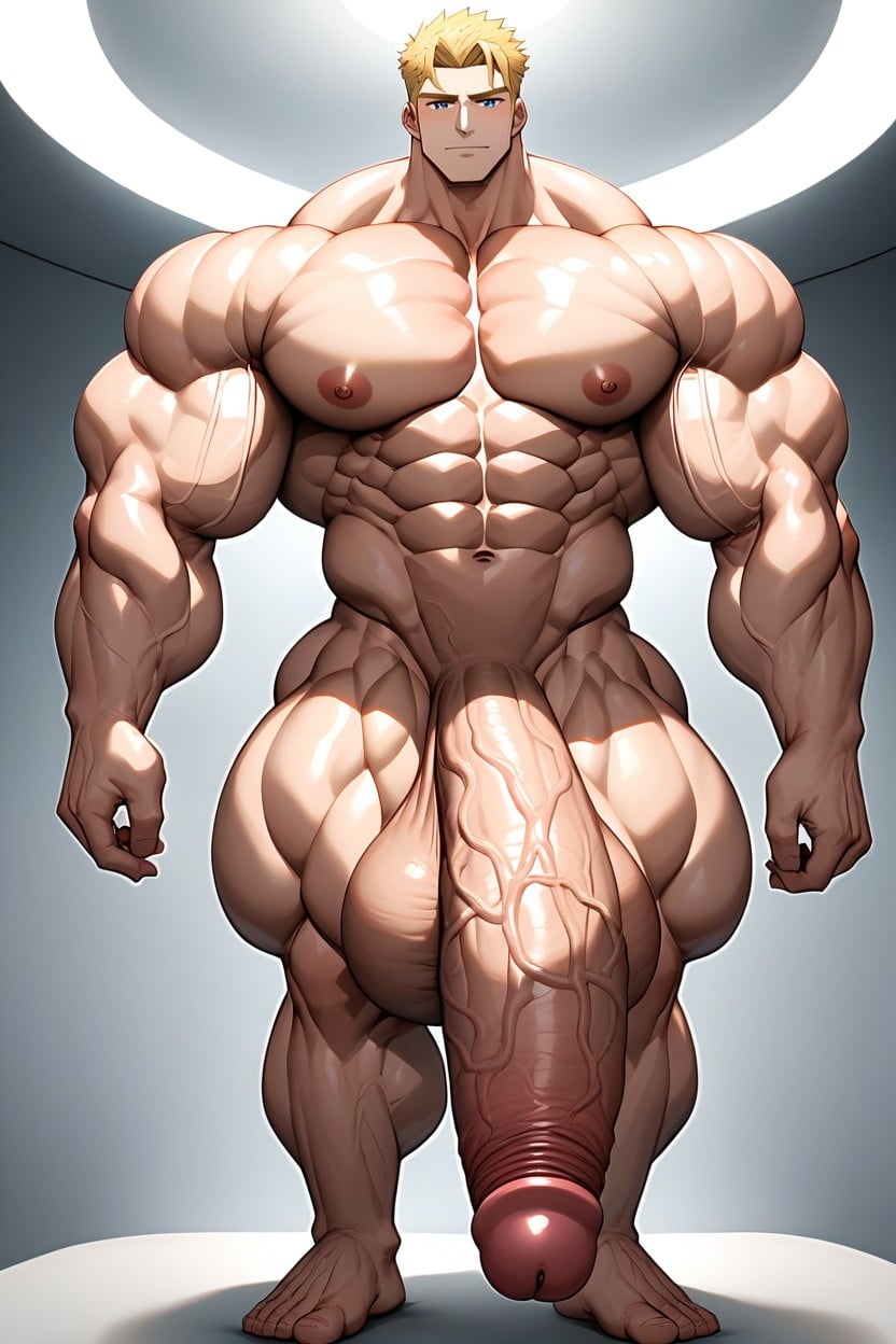 Chiseled Facial Features, Blonde Hair, Pelo Rubio Porno gay IA
