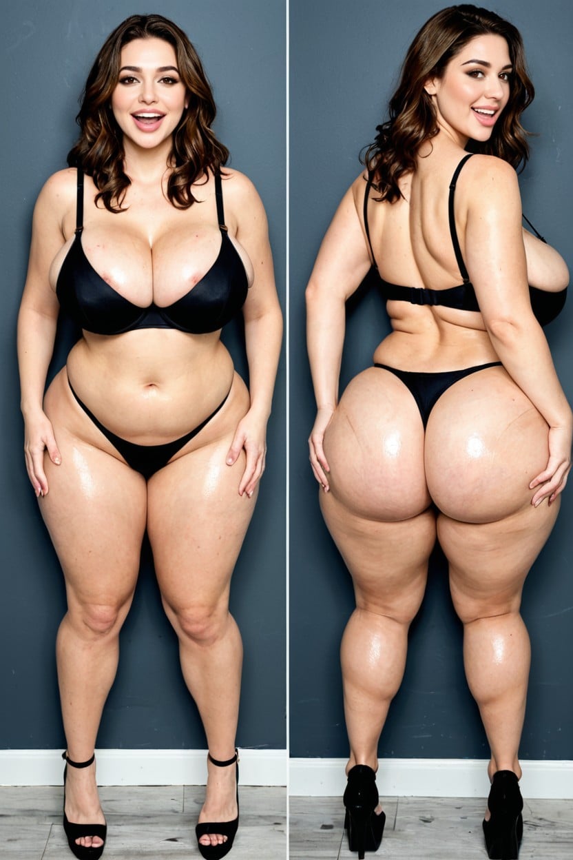 Wearing Very Tight Black Thong, Jiggly Tits, Dumptruck Ass AIポルノ