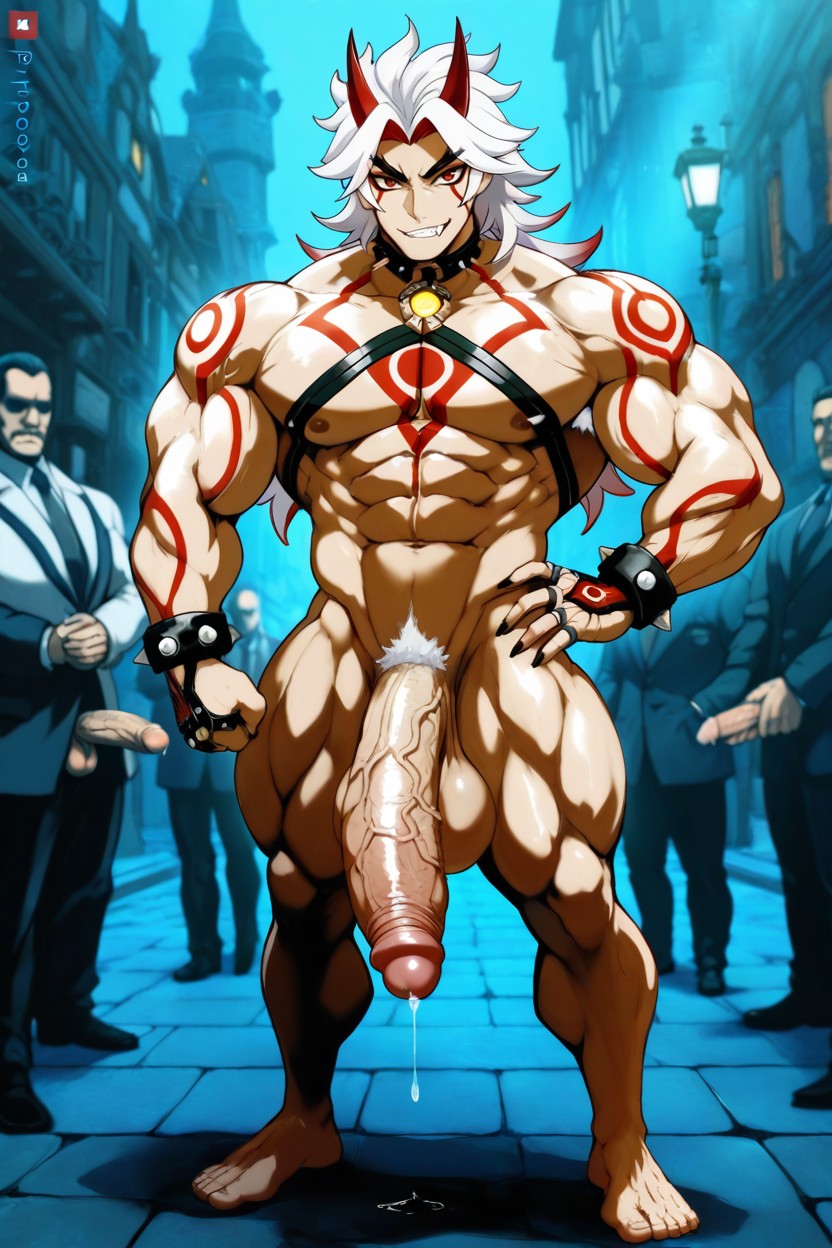 Red Eyes, Happy Trail, Confident Red Accents Porno IA Gay