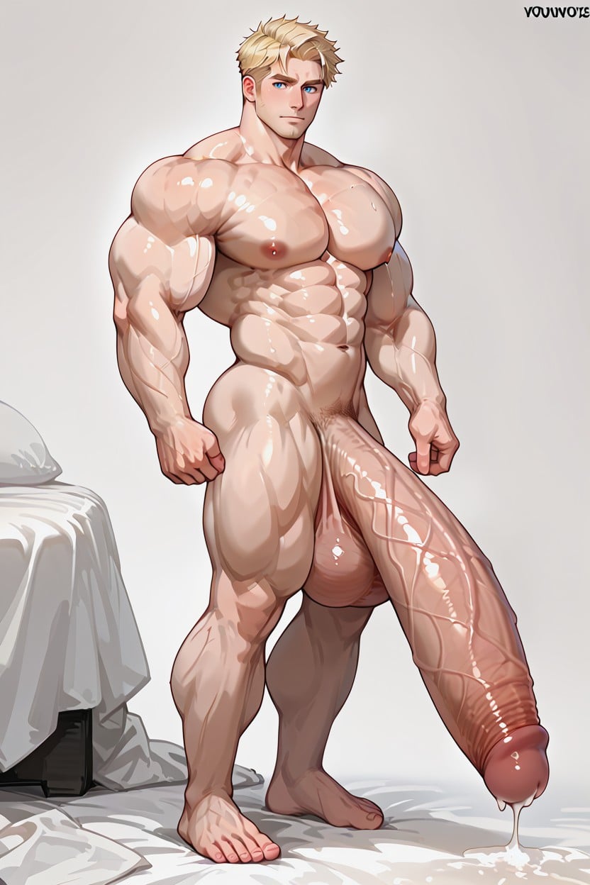 Toned Body, Boyish Appearance, Cheveux Blond Porno IA Gay
