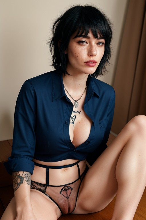 Spreading Legs, Contour Nose, Orgasm Face AI Porn