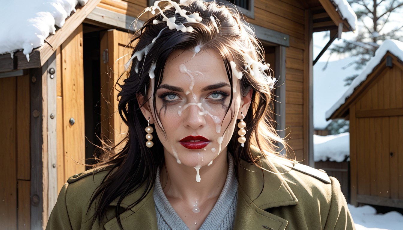 Hair Fringe, Natural Black Hair, Smeared Makeup AI Porn