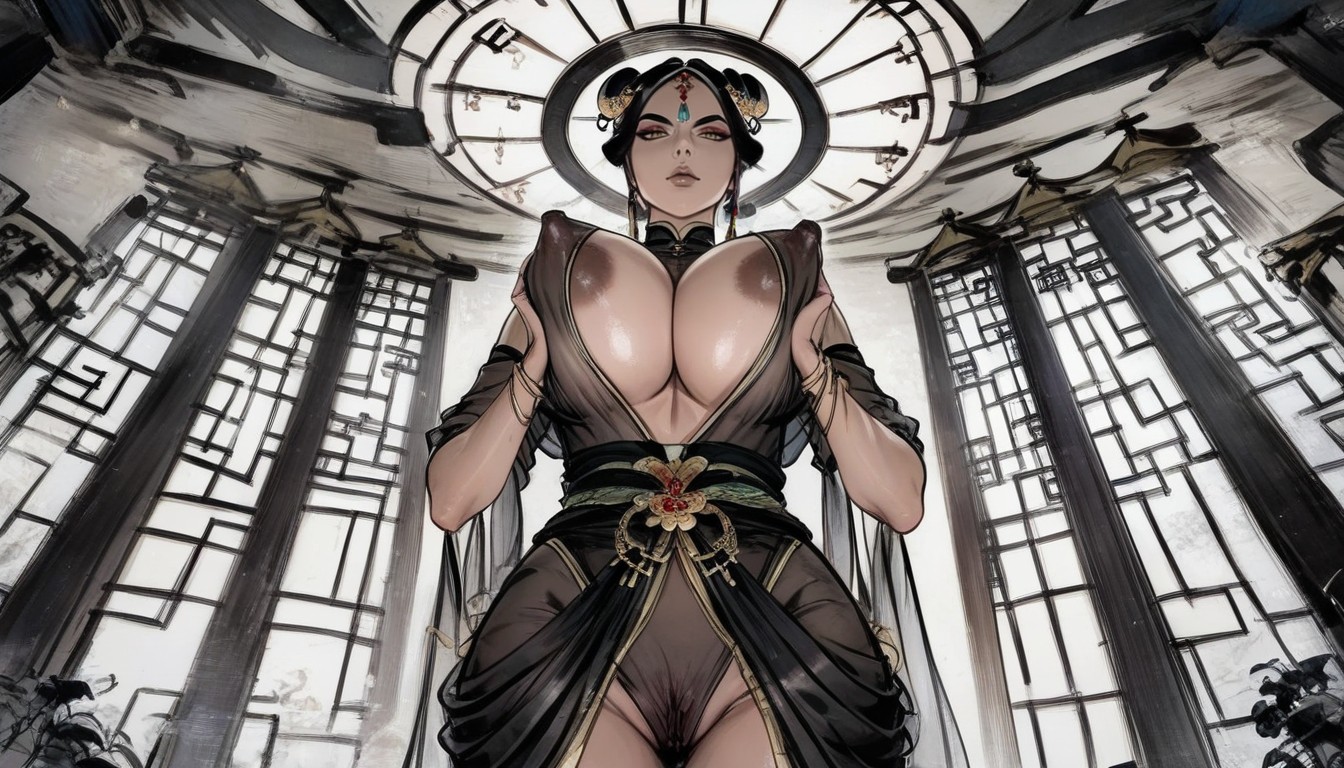 Spread Pussy, Cleavage, Perky Breasts Hentai AI Porn
