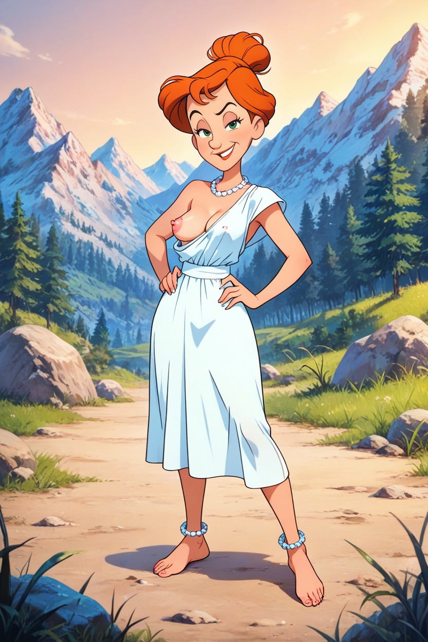 Erect Nipples, Simple White Slip Dress, Wilma From The Flintstones Hentai AI Porn