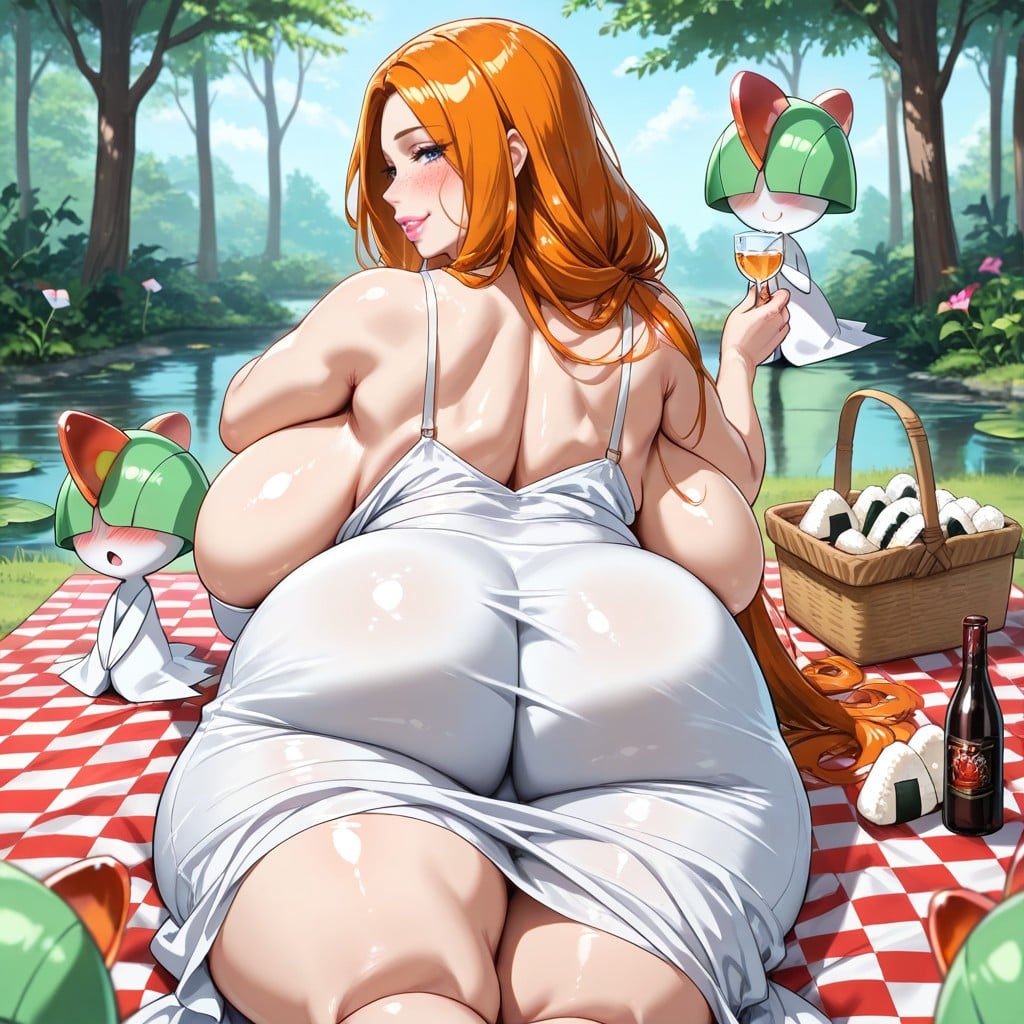 Plump Arms, Pressing Breasts Together, Spaghetti Straps Hentai AI Porn