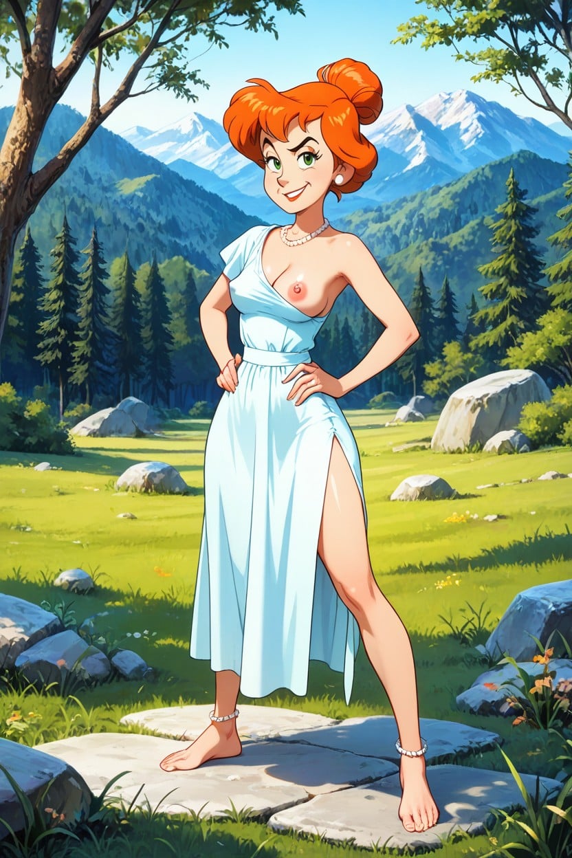 Pink Nipples, Detailed Face, Wilma From The Flintstones Hentai AI Porn
