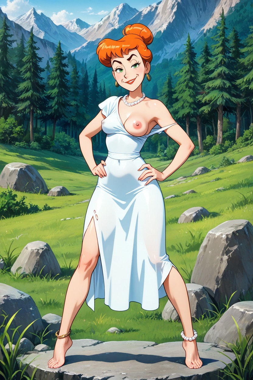 Dynamic Angle, Skin Tight Dress, Uneven Ripped Hemline Hentai AI Porn