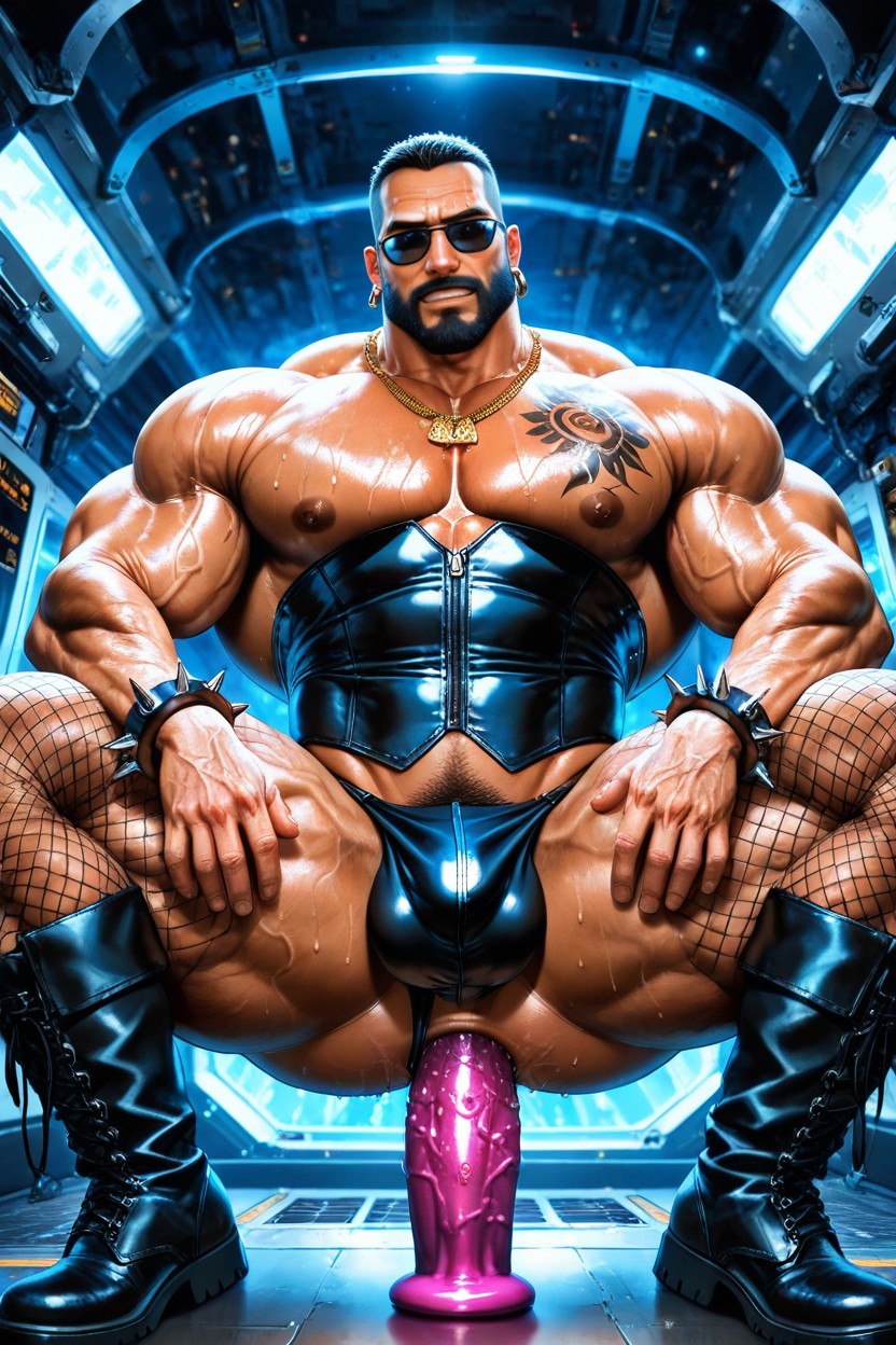 Huge Muscles, Dark Tanned Skin, Muscular Legs 게이 AI 포르노