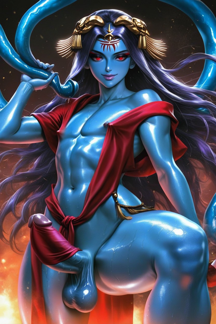 Naked Futa, Form Fitting Clothing, Oiled Shiny Skin Porno IA transsexuelle