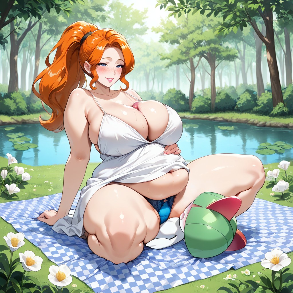 Full Pink Lips, Peaceful Afternoon, Relaxed Pose Hentai AI Porn